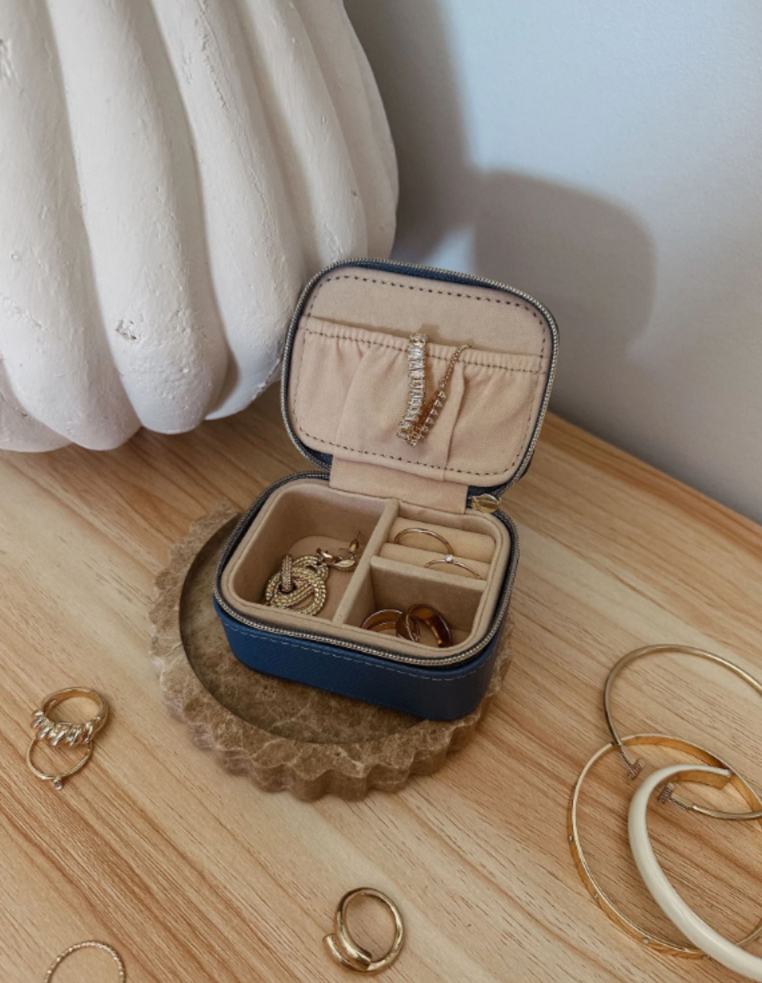 Suzie Jewellery Box - Steel Blue - Louenhide