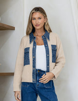 Tammie Denim Detail Cardigan - Miss Marlow - FUDGE Gifts Home Lifestyle