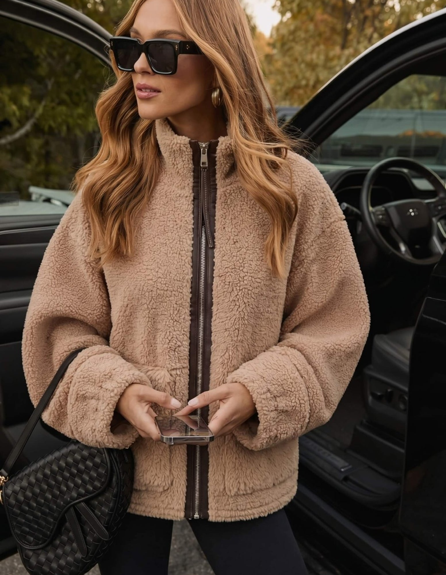 Teddy Zip Funnel Jacket - Fudge Lifestyle