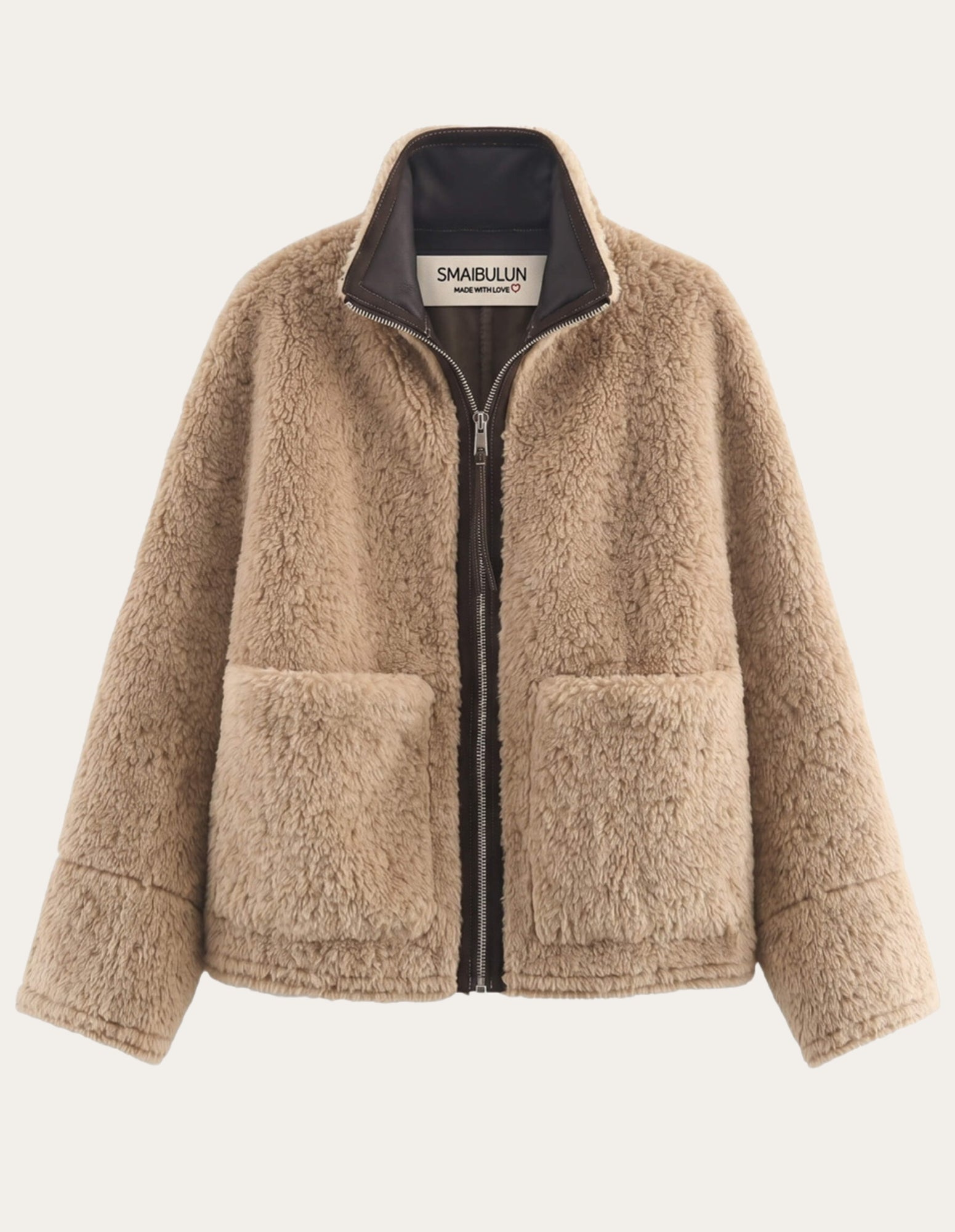 Teddy Zip Funnel Jacket - Fudge Lifestyle