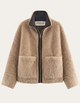 Teddy Zip Funnel Jacket - Fudge Lifestyle
