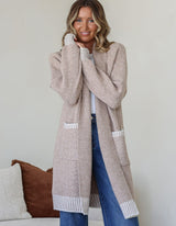 Tilly Blanket Stitch Coatigan - Warm Beige - Miss Marlow - FUDGE Gifts Home Lifestyle