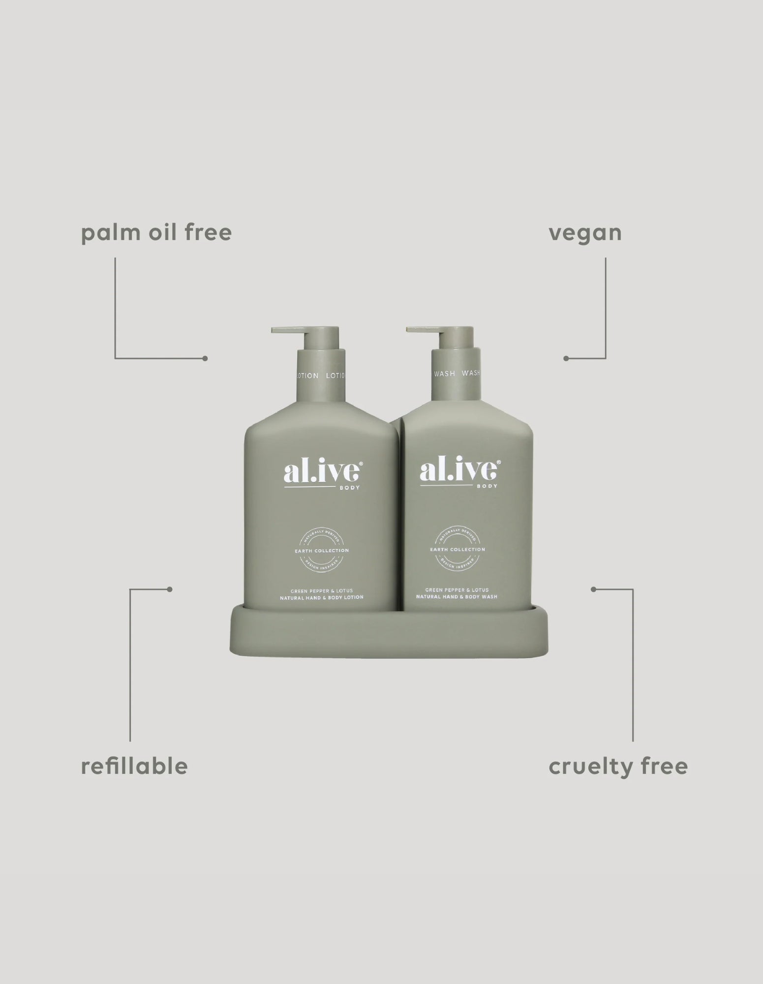 Wash & Lotion Duo - Green Pepper & Lotus - Al.ive - FUDGE Gifts Home Lifestyle