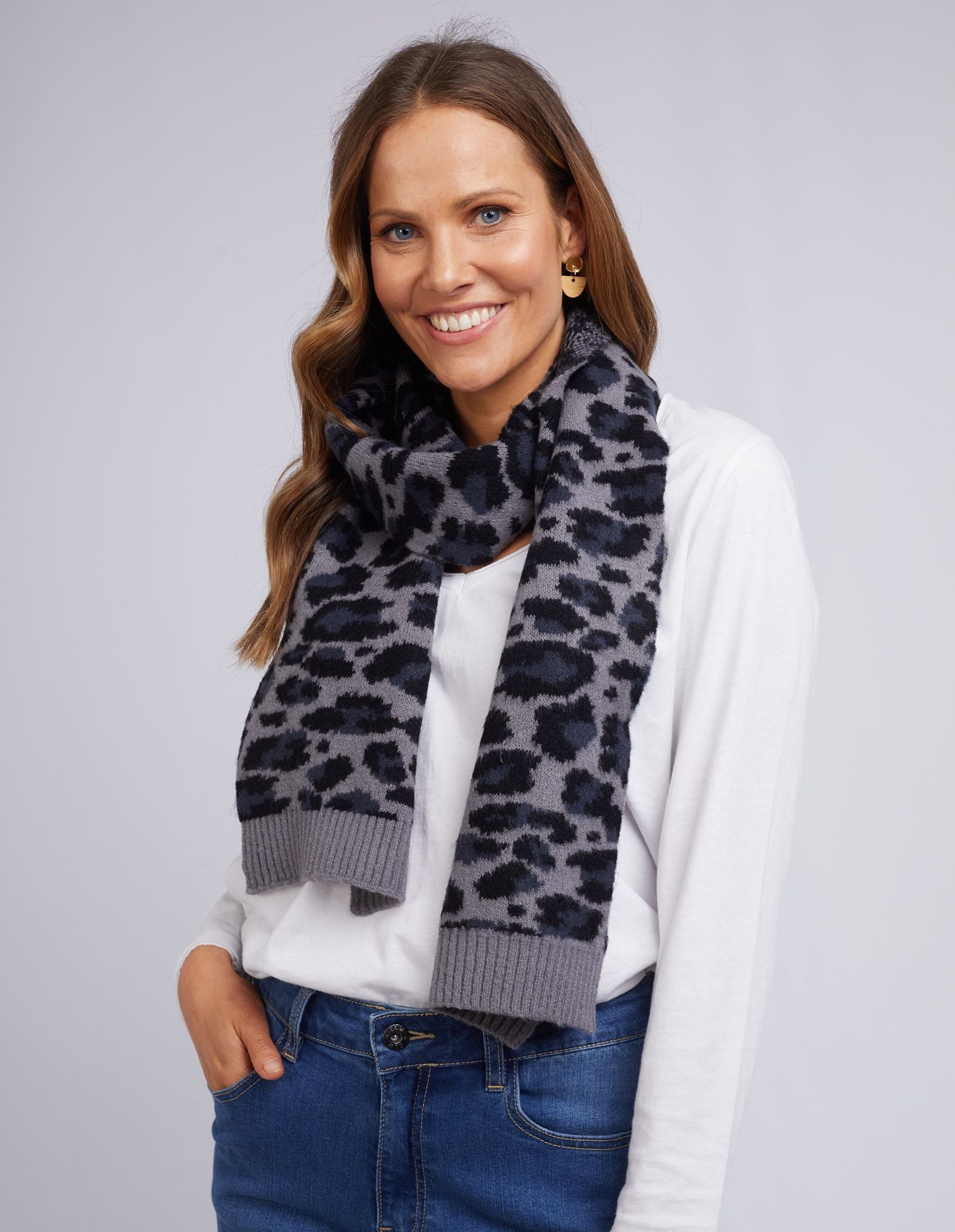 Leopard Scarf - Charcoal Animal - Elm Lifestyle - FUDGE Gifts Home Lifestyle