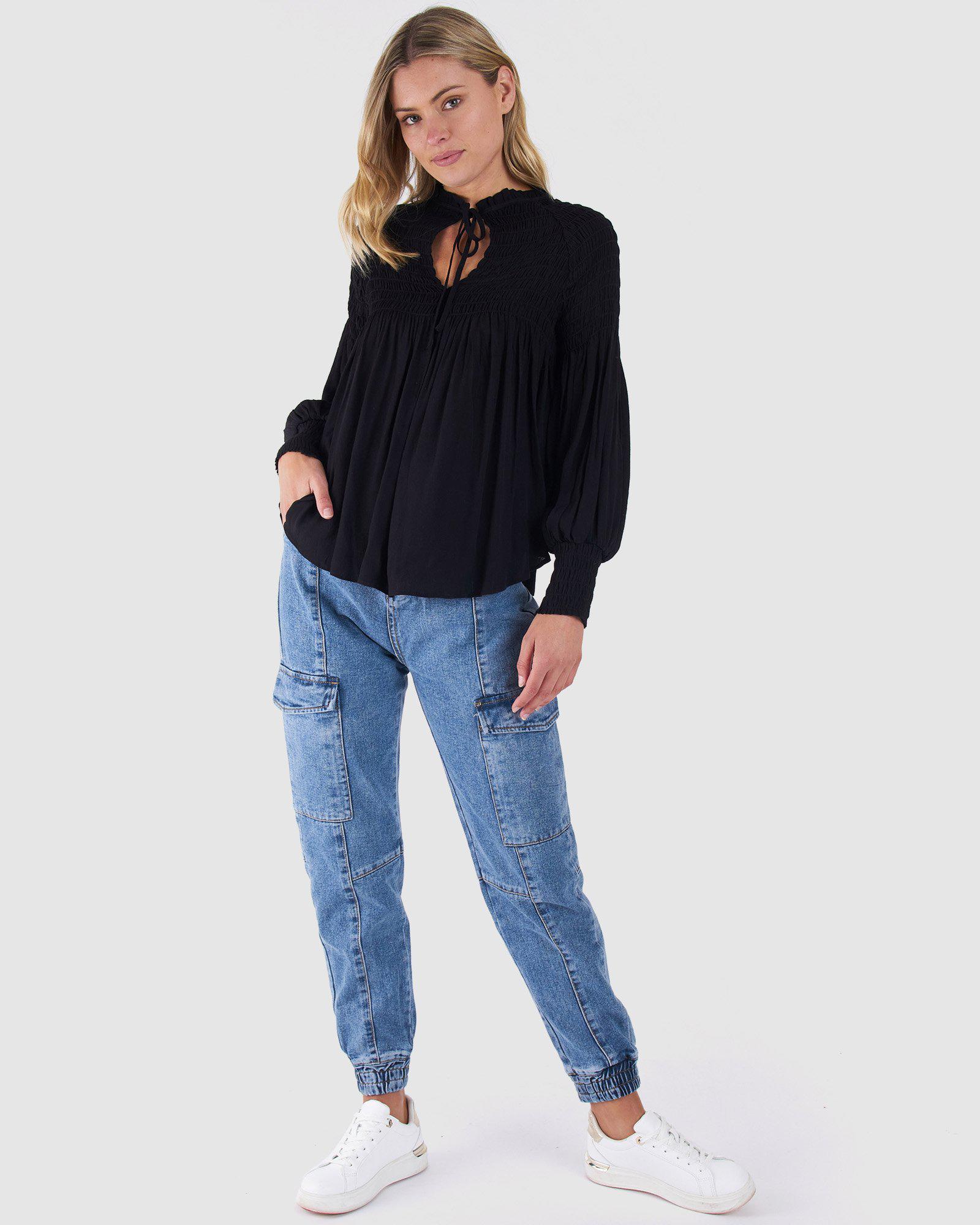 Ada L/S Top - Black - Sass - FUDGE Gifts Home Lifestyle