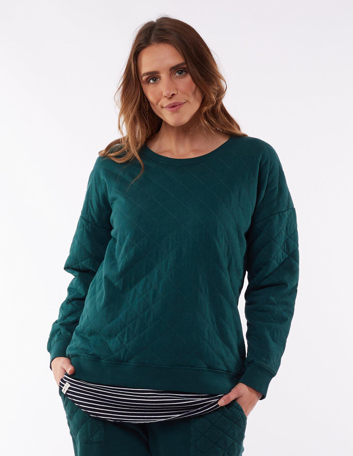 Becky Quilted Crew - Alpine Green - Elm Lifestyle - FUDGE Gifts Home Lifestyle