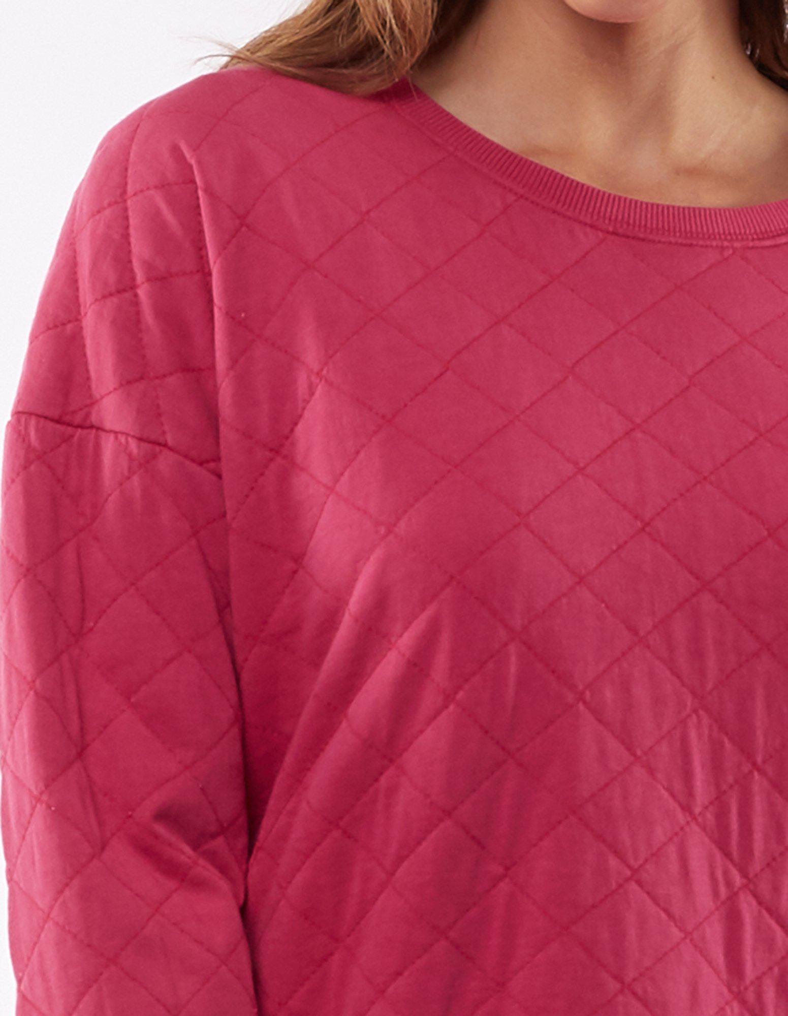 Becky Quilted Crew - Raspberry Sorbet - Elm Lifestyle - FUDGE Gifts Home Lifestyle