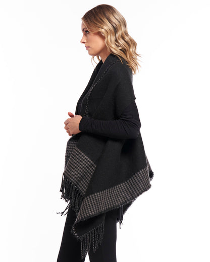 Lena Cape Scarf - Black Houndstooth - Betty Basics - FUDGE Gifts Home Lifestyle