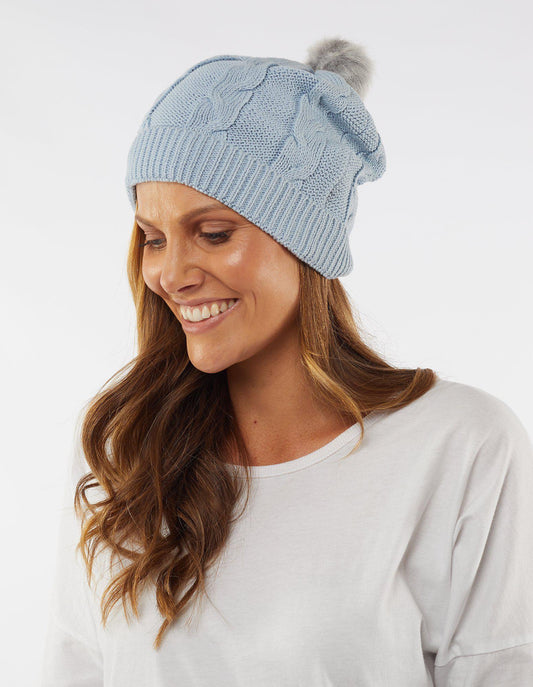 Carla Cable Beanie - Sky Blue - Elm Lifestyle - FUDGE Gifts Home Lifestyle