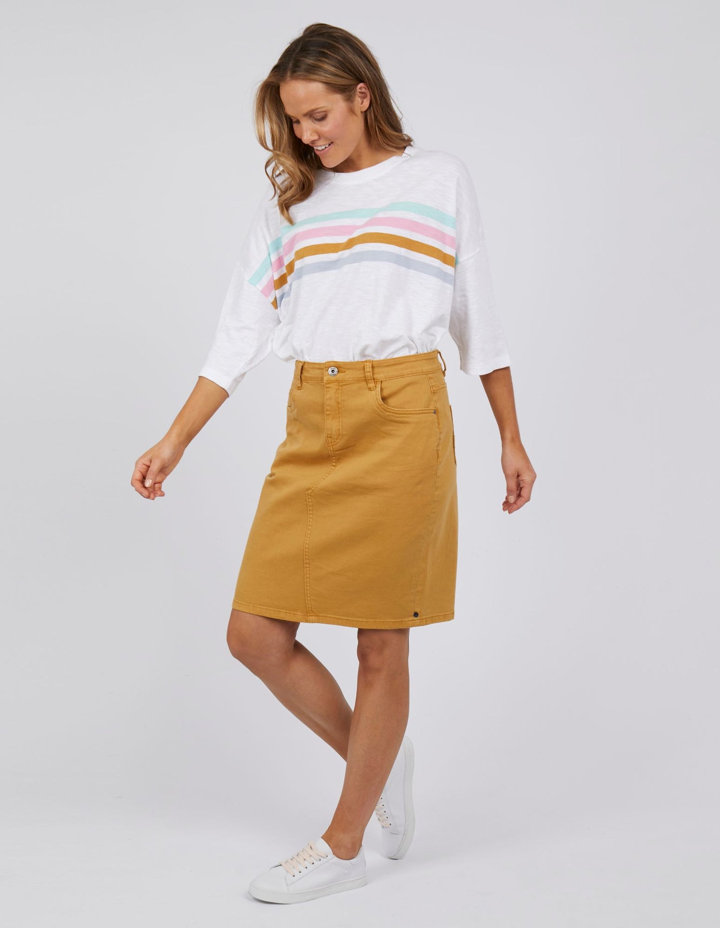 Belle Denim Skirt - Mustard - Elm Lifestyle