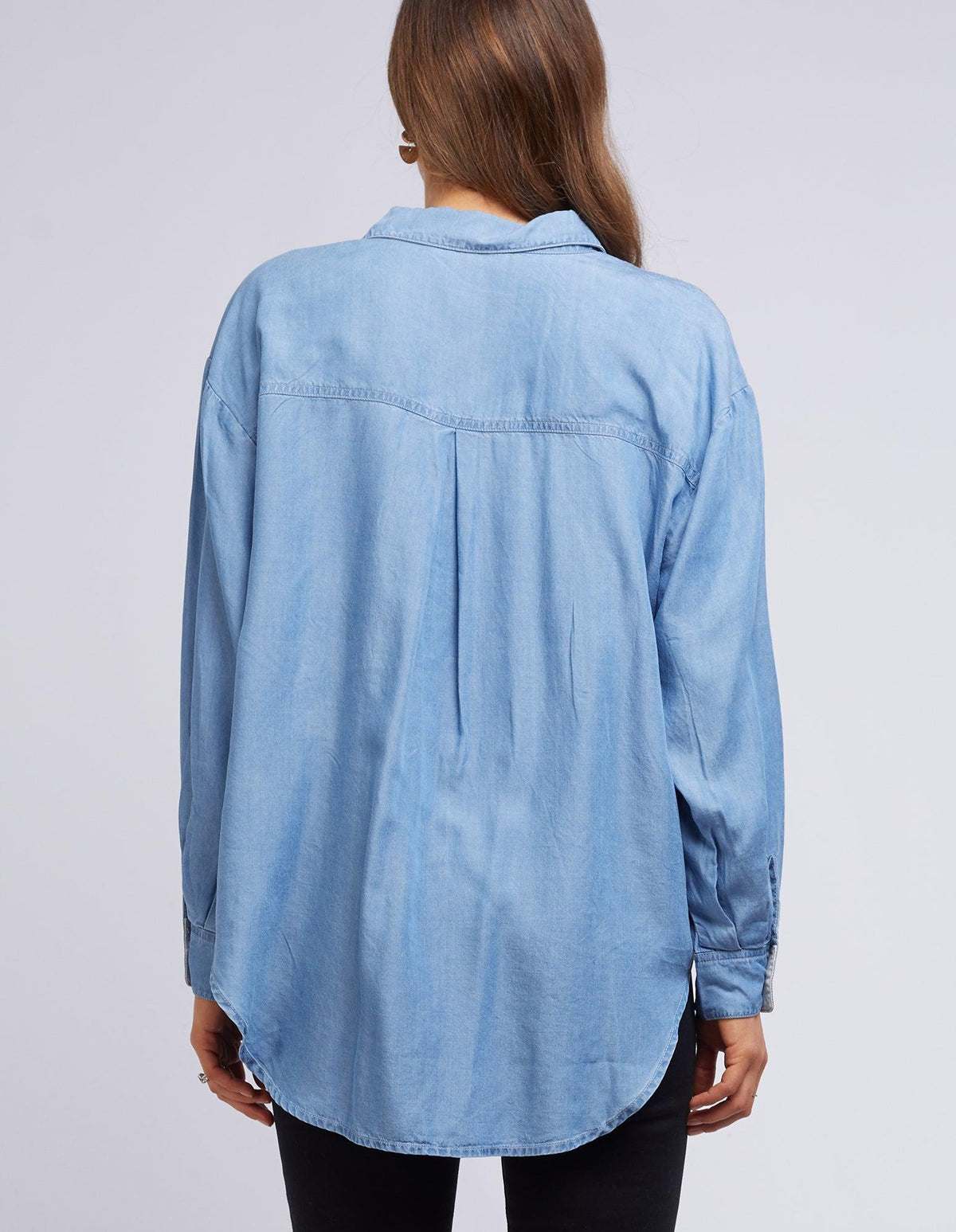 Ella Chambray L/S Shirt - Washed Blue - Elm Lifestyle - FUDGE Gifts Home Lifestyle