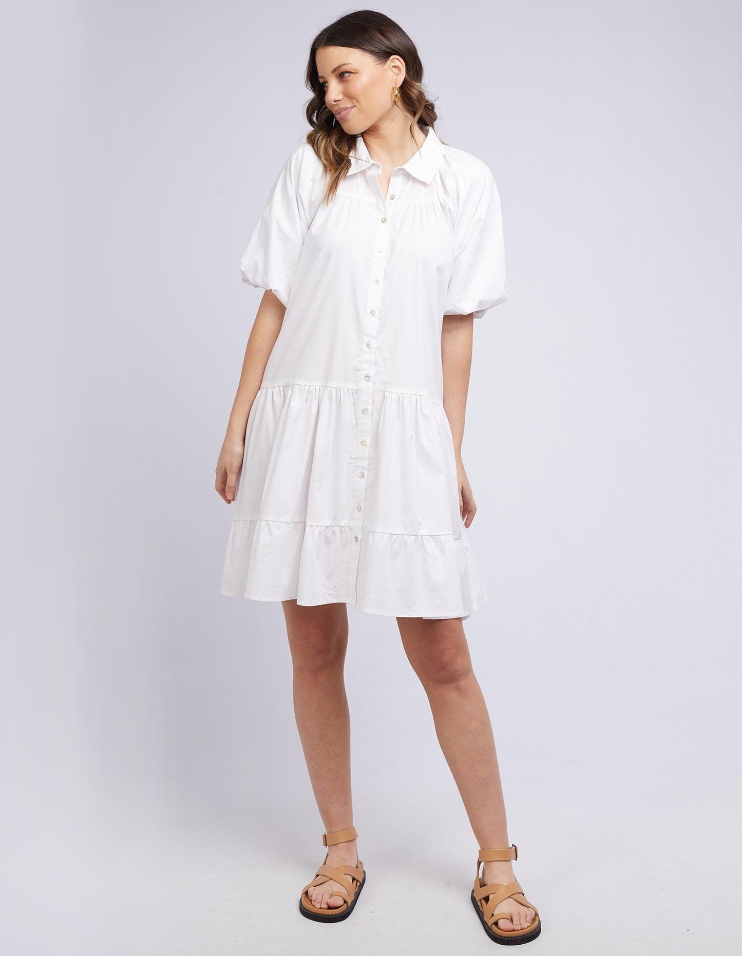 Georgina Tiered Dress - White - Foxwood - FUDGE Gifts Home Lifestyle