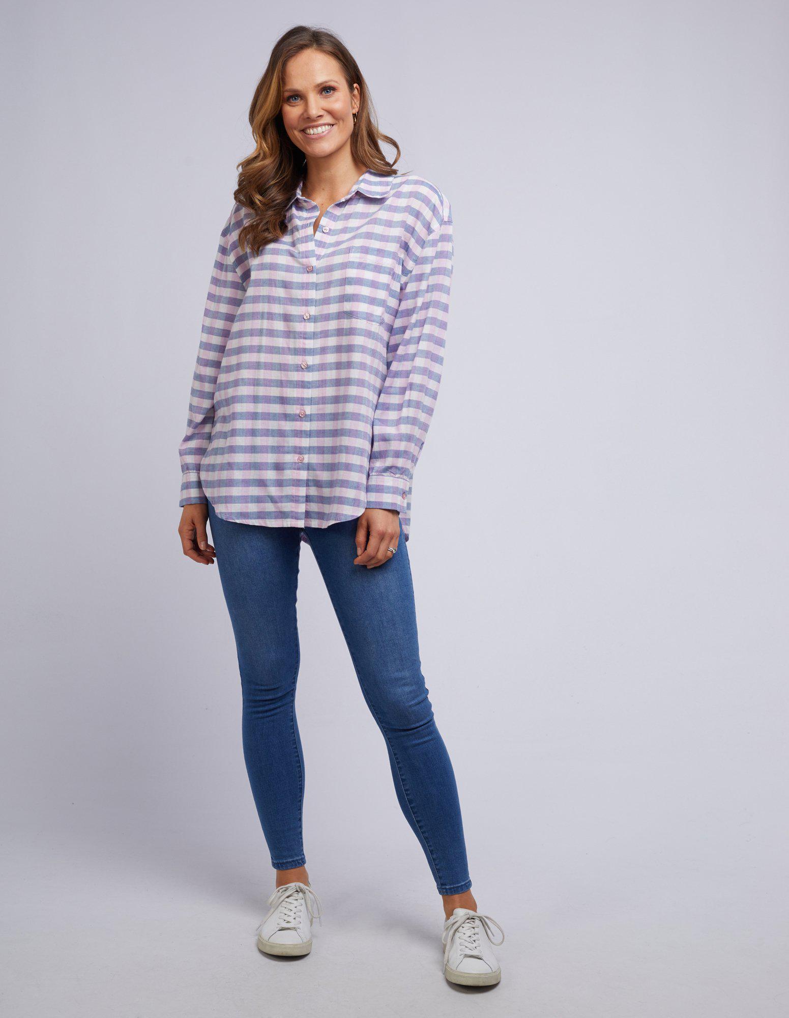 Gracie Gingham Shirt - Pink And Blue Check - Elm Lifestyle - FUDGE Gifts Home Lifestyle