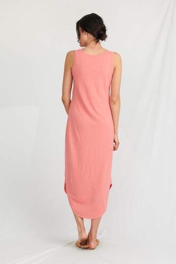 Hampton Organic Cotton Maxi Dress - Coral Flame - Lulu Organic Essentials - FUDGE Gifts Home Lifestyle