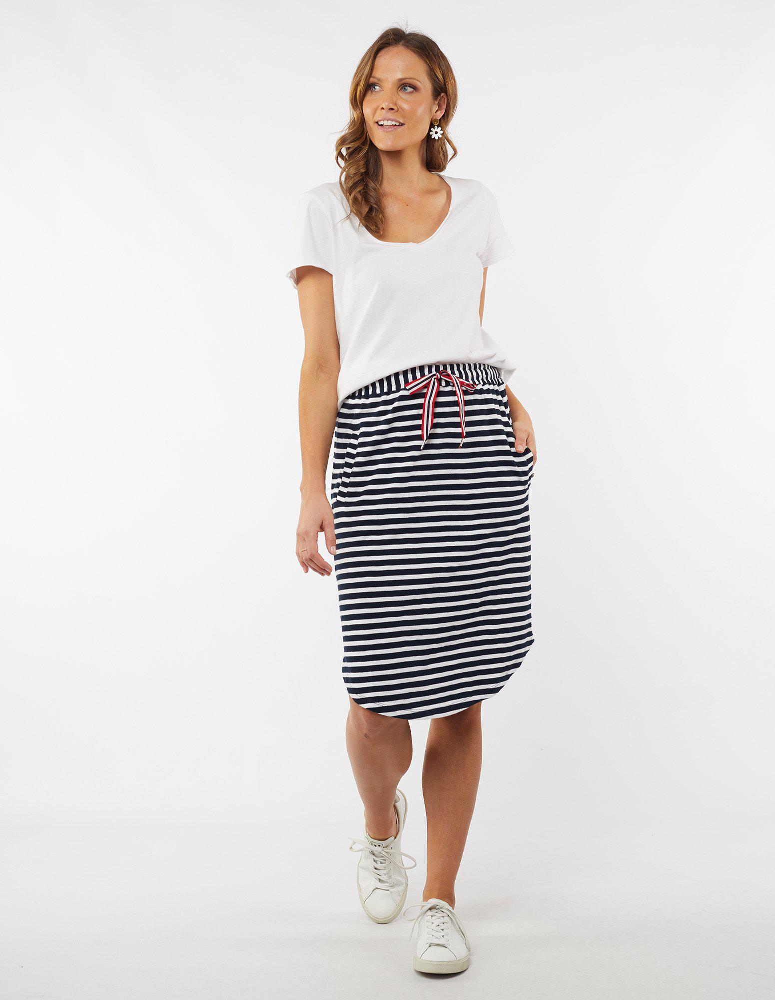 Isla Stripe Skirt - Navy/White Stripe - Elm Lifestyle - FUDGE Gifts Home Lifestyle