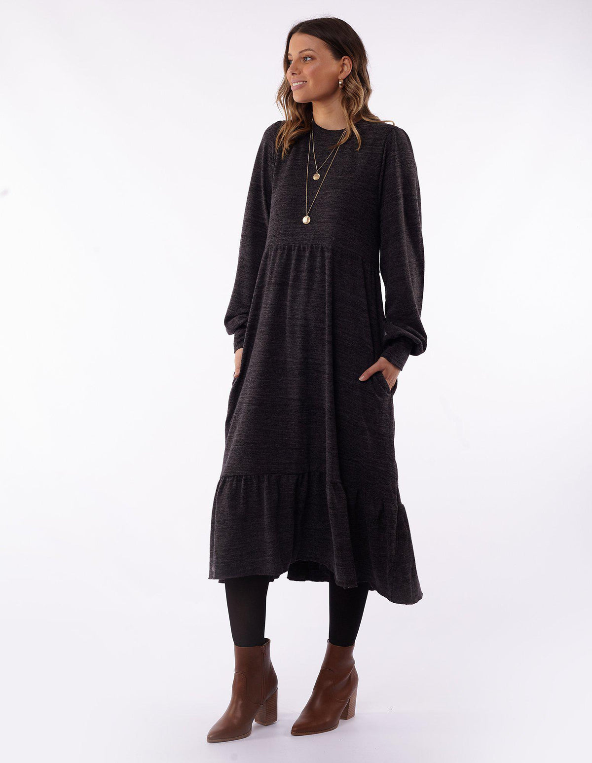 Kensington Dress - Charcoal Marle - Foxwood - FUDGE Gifts Home Lifestyle