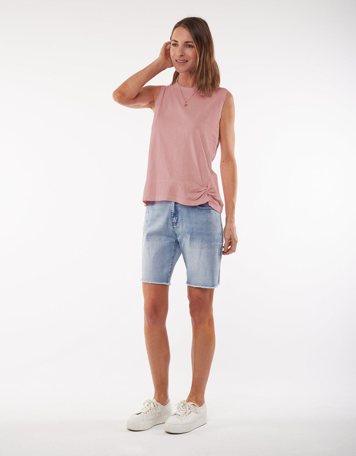 Knot Front Crop Tank - Pink - Foxwood - FUDGE Gifts Home Lifestyle