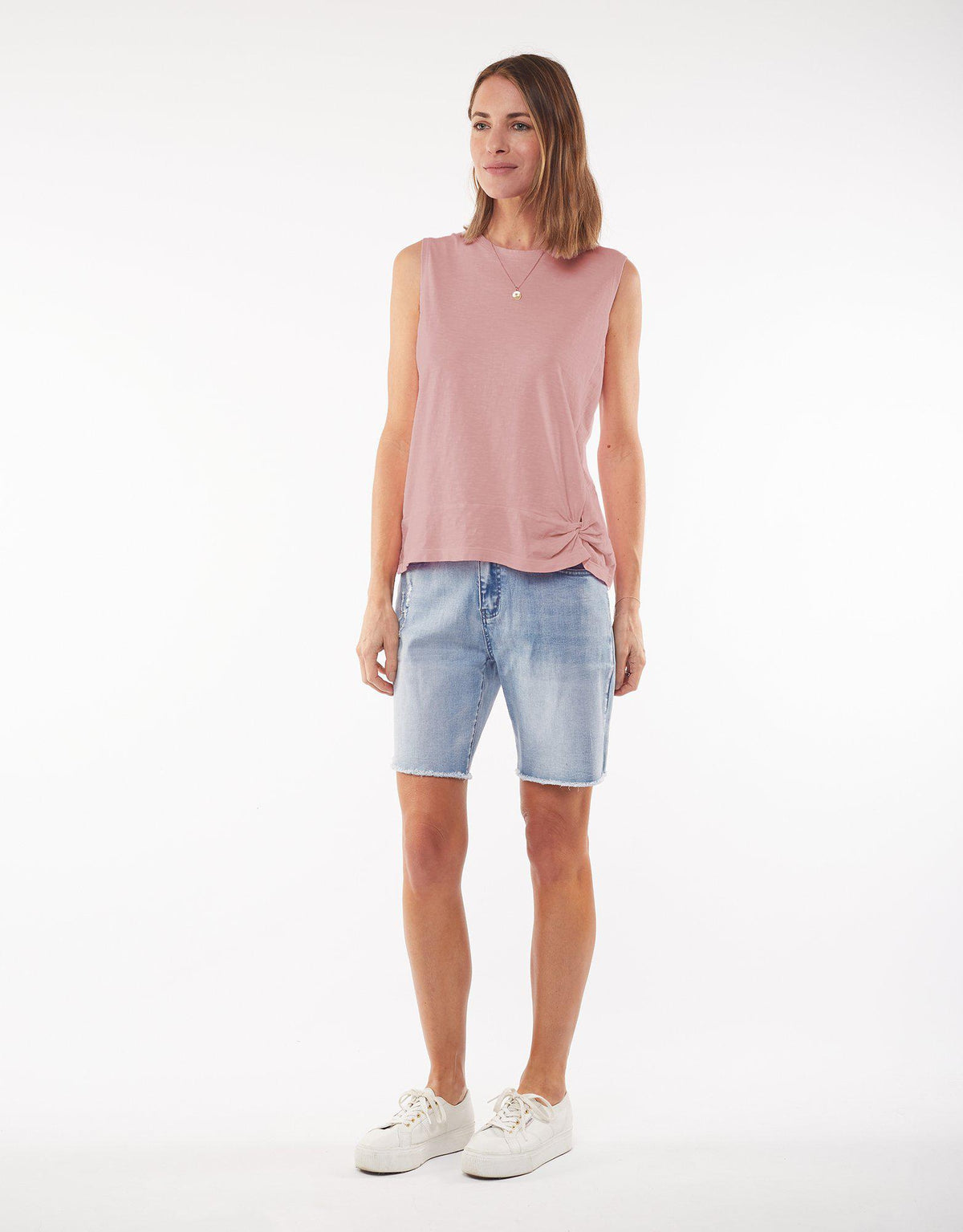 Knot Front Crop Tank - Pink - Foxwood - FUDGE Gifts Home Lifestyle