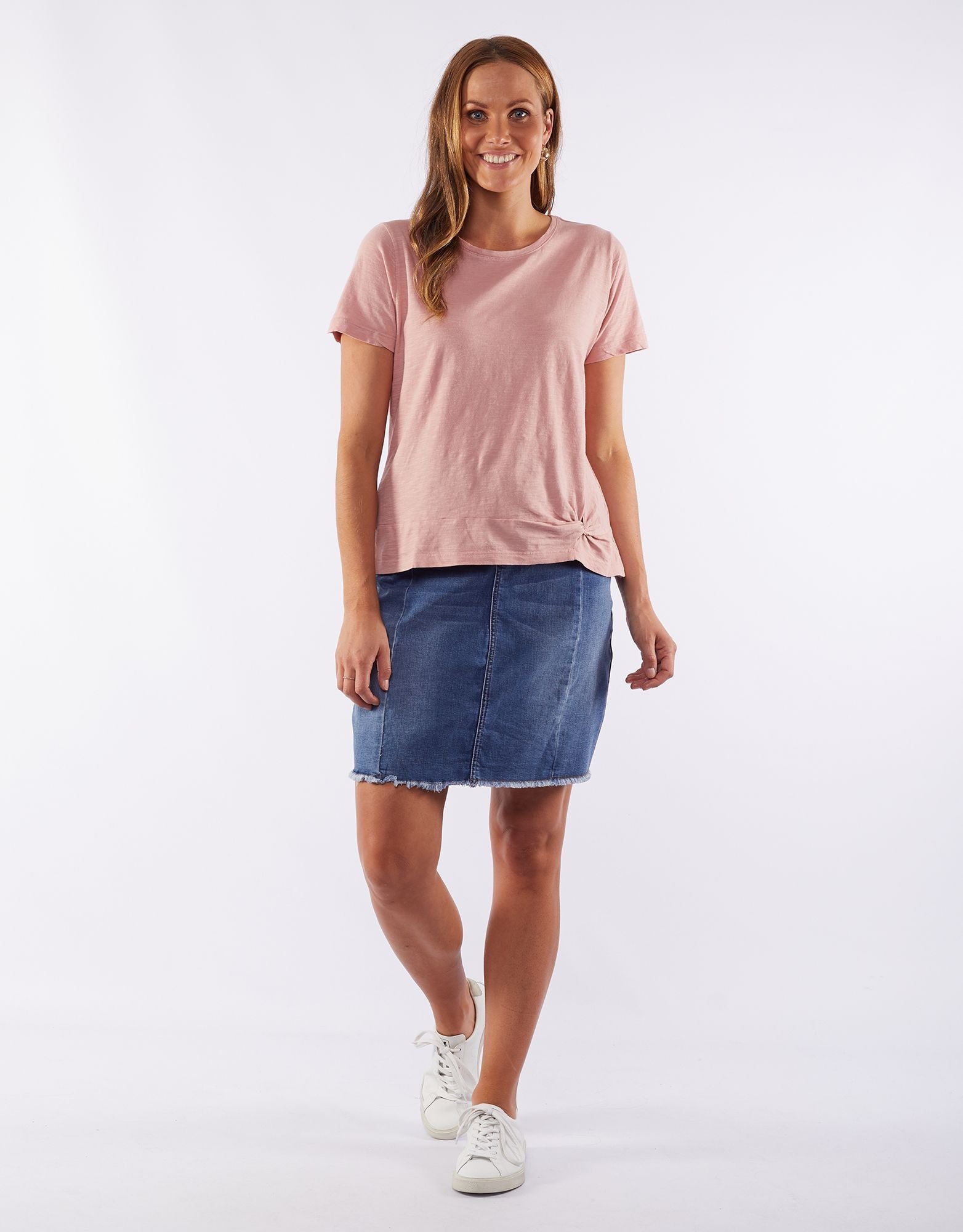 Knot Front Crop Tee - Pink - Foxwood - FUDGE Gifts Home Lifestyle