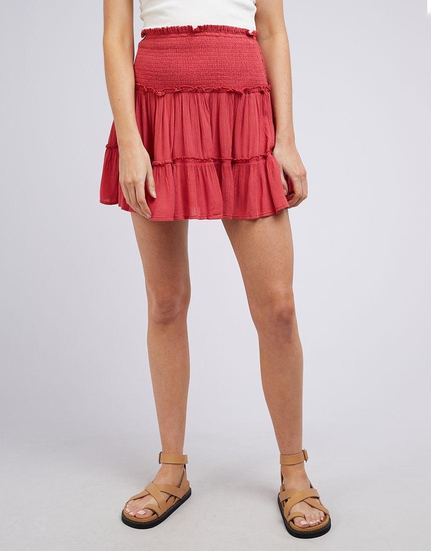 Lana Washed Mini Skirt - Red - All About Eve - FUDGE Gifts Home Lifestyle