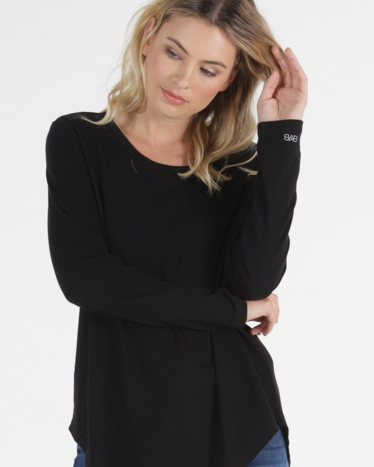 Megan Long Sleeve Top - Black - Betty Basics - FUDGE Gifts Home Lifestyle