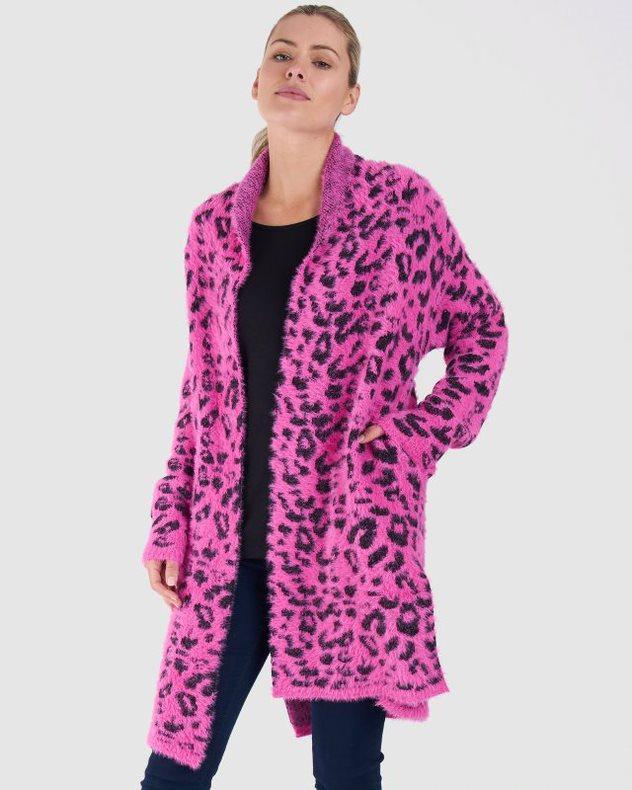 Mia Cardigan - Pink Ocelot - FUDGE Gifts Home Lifestyle