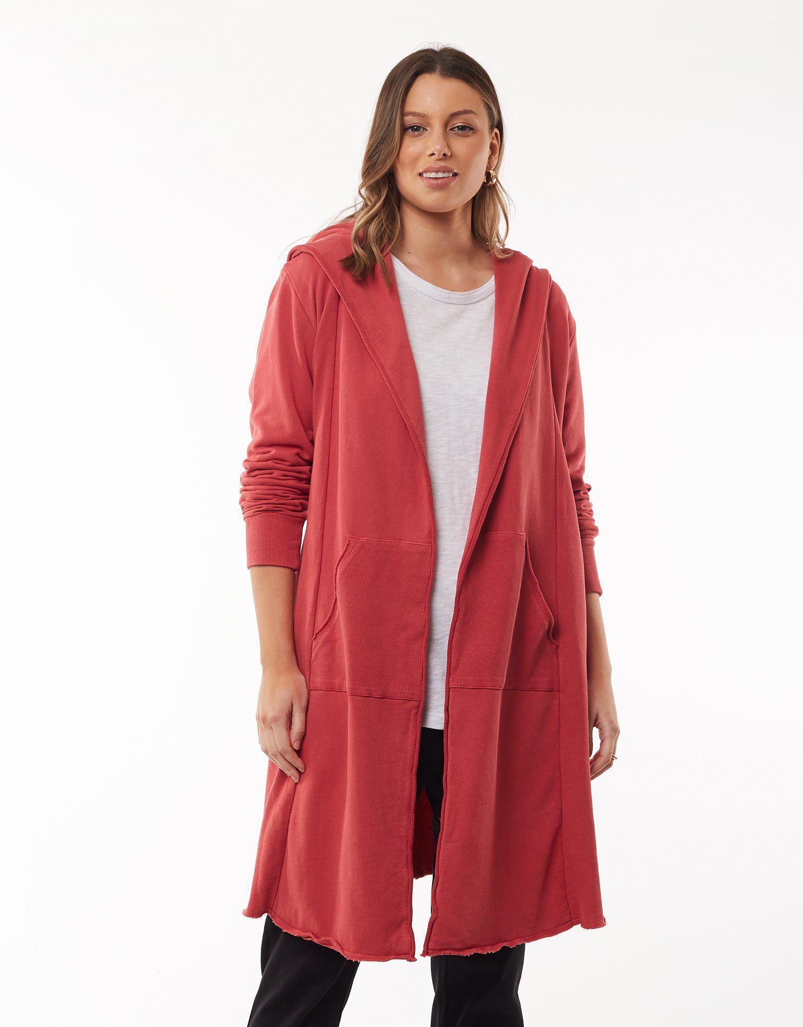 Naomi Hooded Cardi - Red - Foxwood - FUDGE Gifts Home Lifestyle