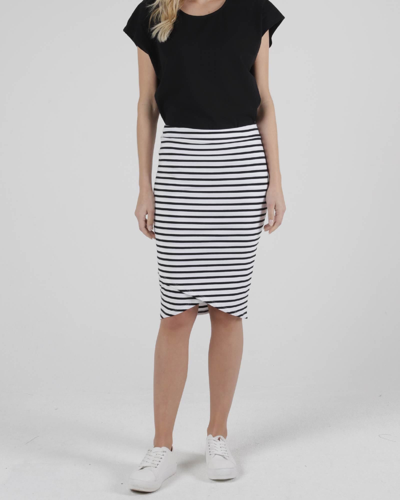 Siri Skirt - White/Black Stripe - Betty Basics - FUDGE Gifts Home Lifestyle