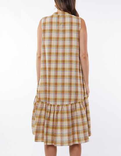 Summer Days Dress - Natural Check - Foxwood - FUDGE Gifts Home Lifestyle