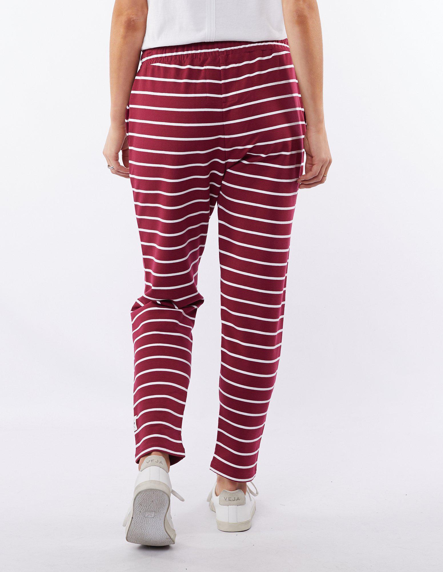 The Lobby Pant - Berry Red/White Stripe - Elm Lifestyle - FUDGE Gifts Home Lifestyle
