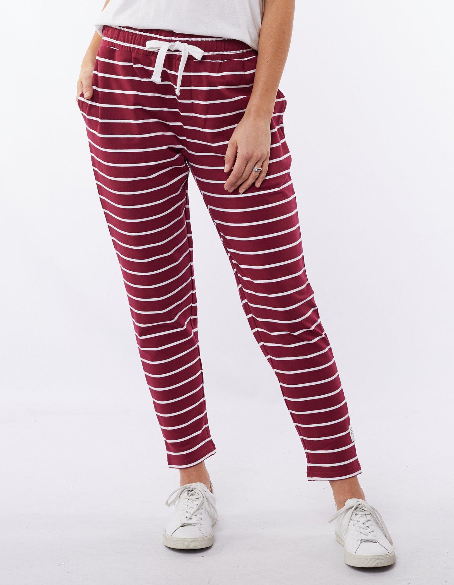 The Lobby Pant - Berry Red/White Stripe - Elm Lifestyle - FUDGE Gifts Home Lifestyle
