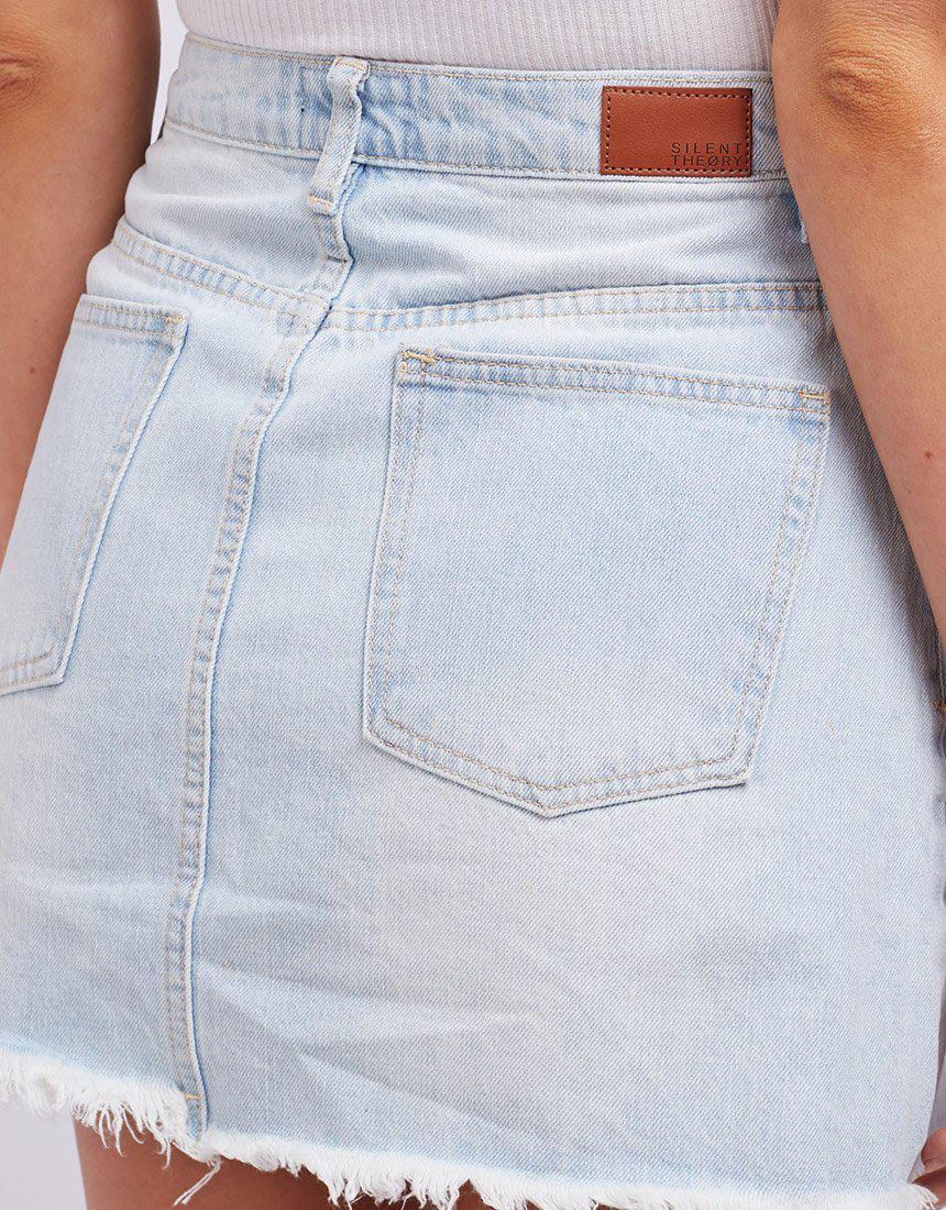 Valley Denim Skirt - Light Blue - Silent Theory - FUDGE Gifts Home Lifestyle