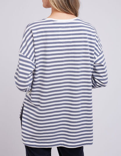 Lauren Stripe L/S Tee - Stormy Blue & White - Elm Lifestyle - FUDGE Gifts Home Lifestyle
