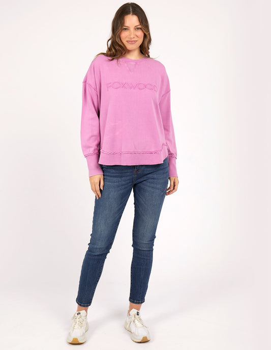 Washed Simplified Crew - Fuschia - Foxwood - FUDGE Gifts Home Lifestyle