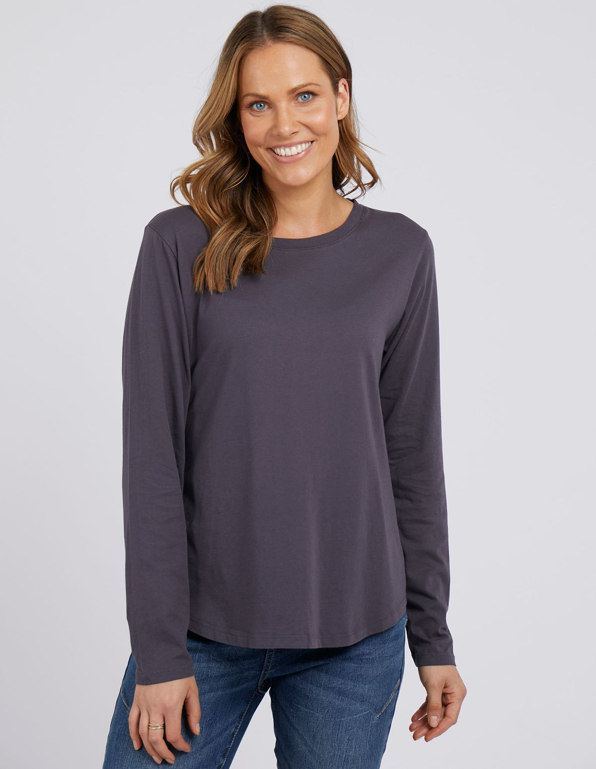 Manly Long Sleeve Tee - Coal - Foxwood - FUDGE Gifts Home Lifestyle
