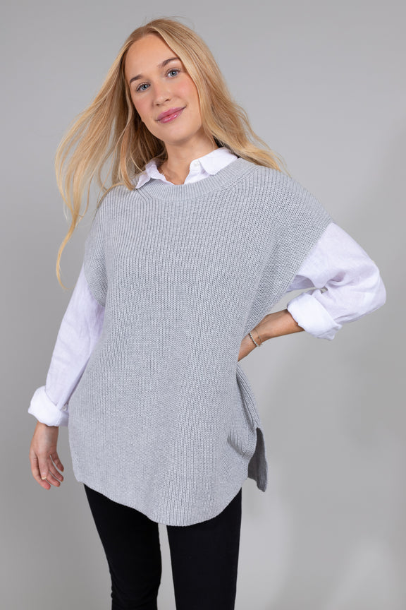 Francesca Knit Vest  - Ash Grey - HUT - FUDGE Gifts Home Lifestyle