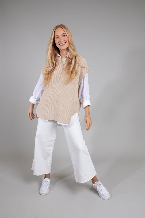 Francesca Knit Vest  - Fawn - HUT - FUDGE Gifts Home Lifestyle
