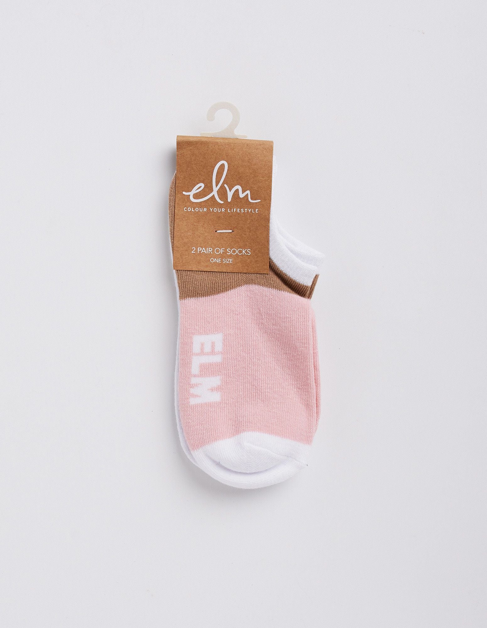 No Show Socks - Pink Block / White - Elm Lifestyle - FUDGE Gifts Home Lifestyle