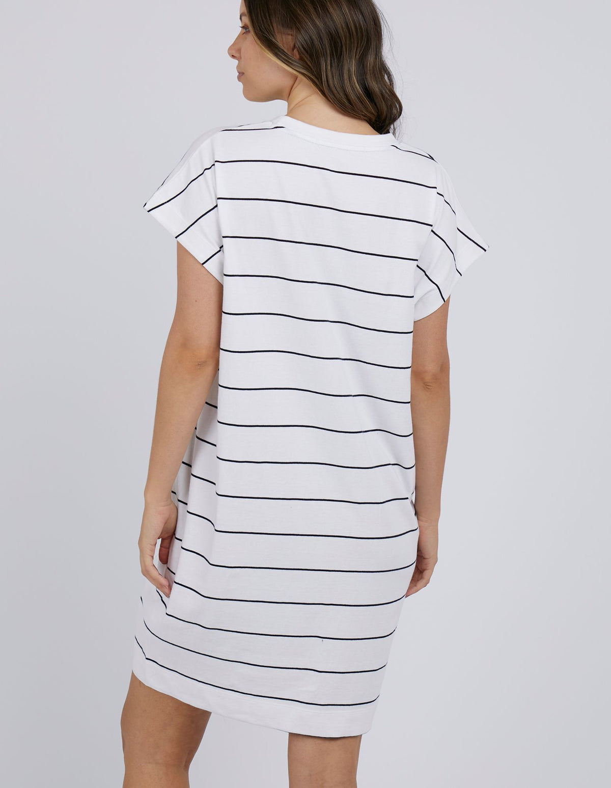 Sunset Cove Stripe Dress - White Stripe - Foxwood